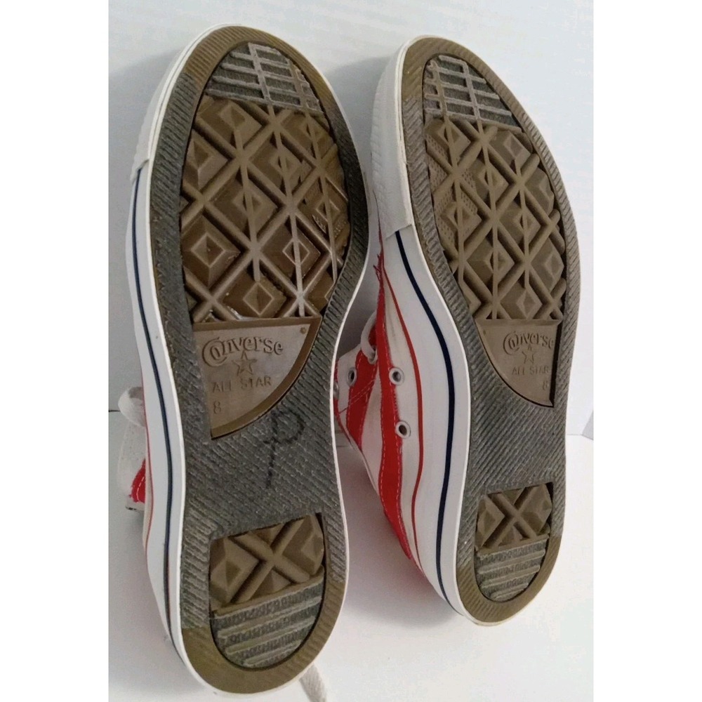 Converse Unisex Red White Blue Flag Taylor Hi Top Sneakers Size Men 8 Women 10 - Picture 8 of 9